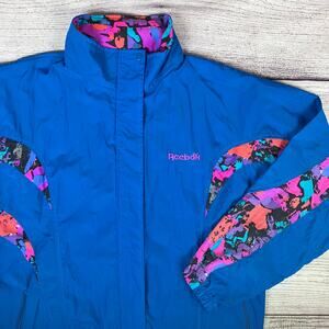 Vintage 1990s Reebok Blue Windbreaker Jacket